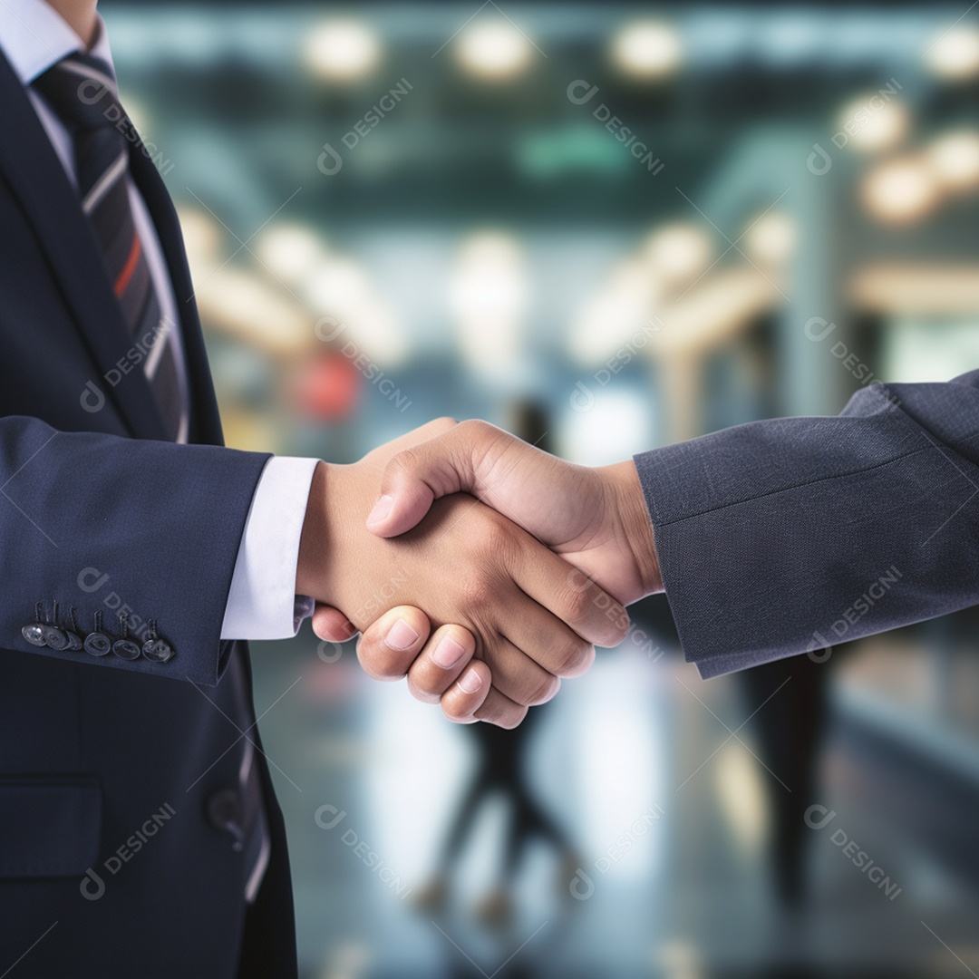 Dois verdadeiros homens de negócios apertam as mãos fechando négocios