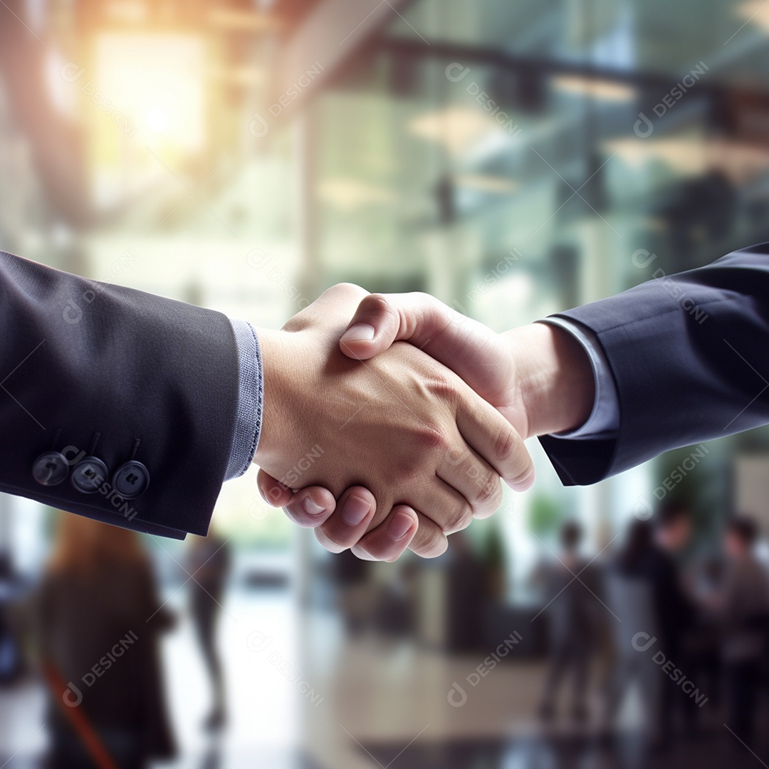 Dois verdadeiros homens de negócios apertam as mãos fechando négocios