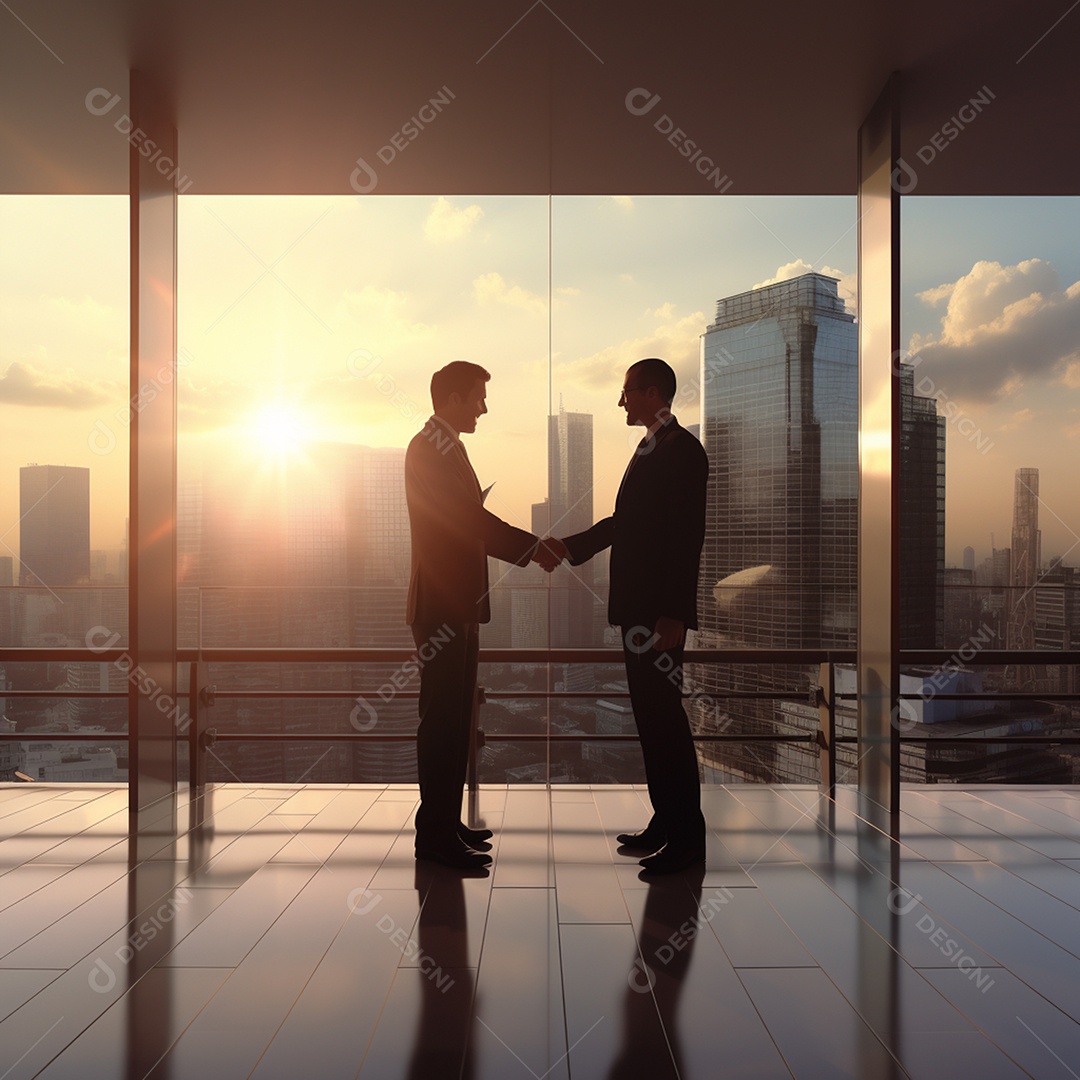 Dois verdadeiros homens de negócios apertam as mãos fechando négocios