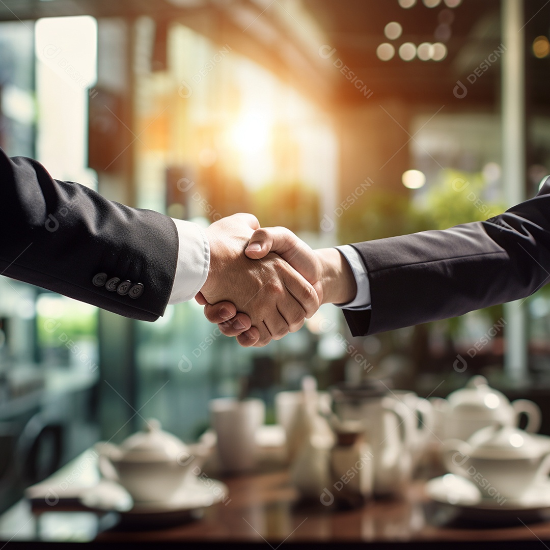 Dois verdadeiros homens de negócios apertam as mãos fechando négocios