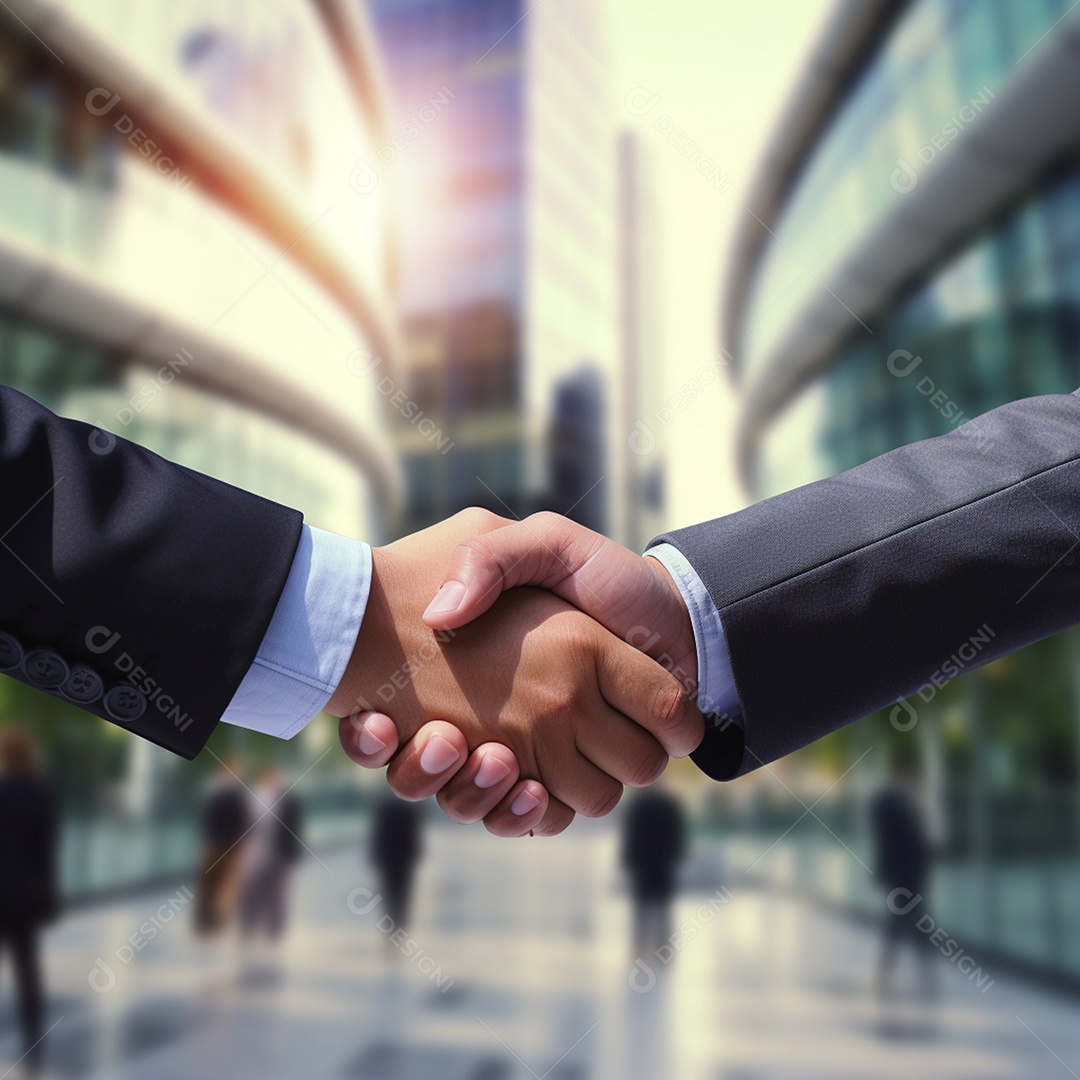 Dois verdadeiros homens de negócios apertam as mãos fechando négocios