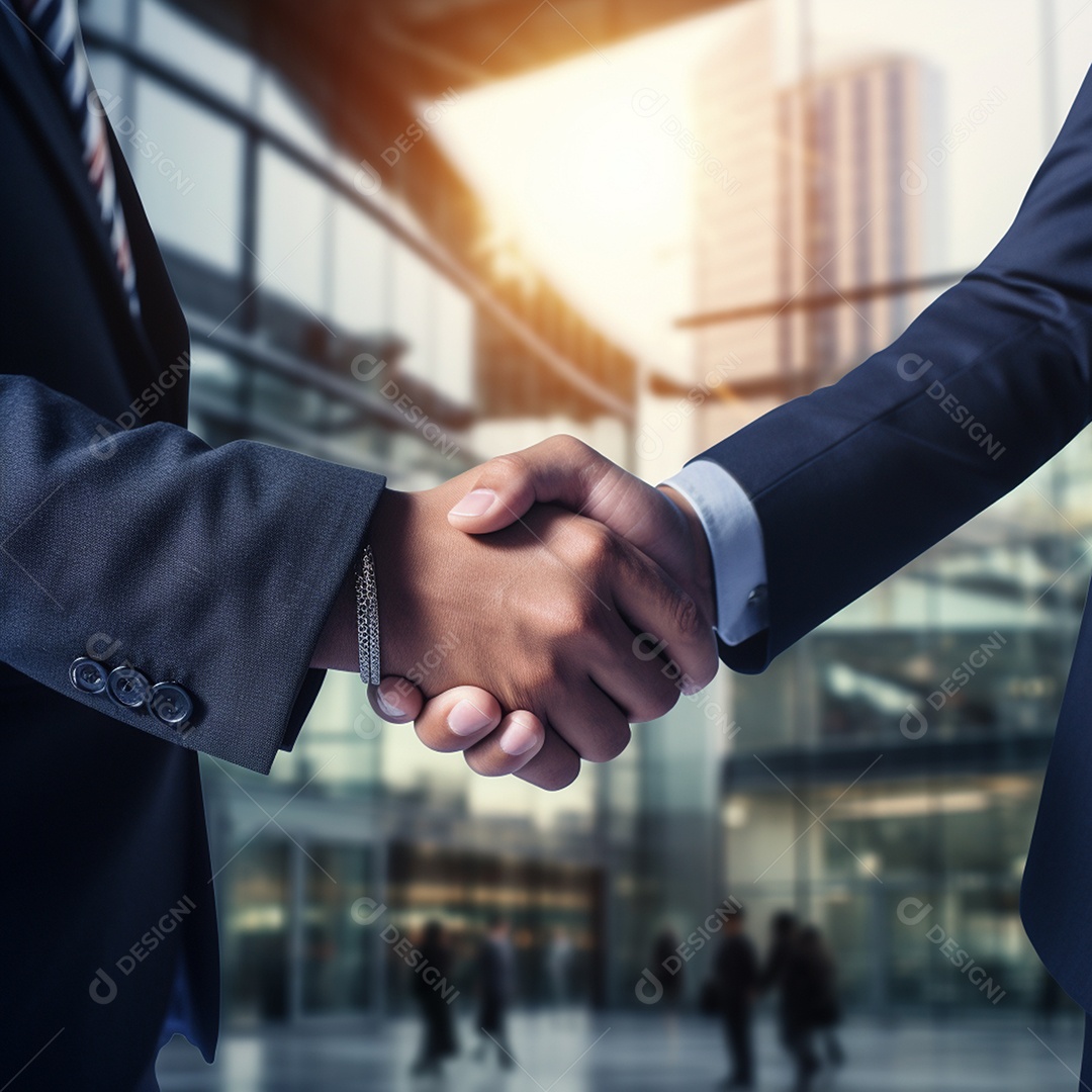 Dois verdadeiros homens de negócios apertam as mãos fechando négocios