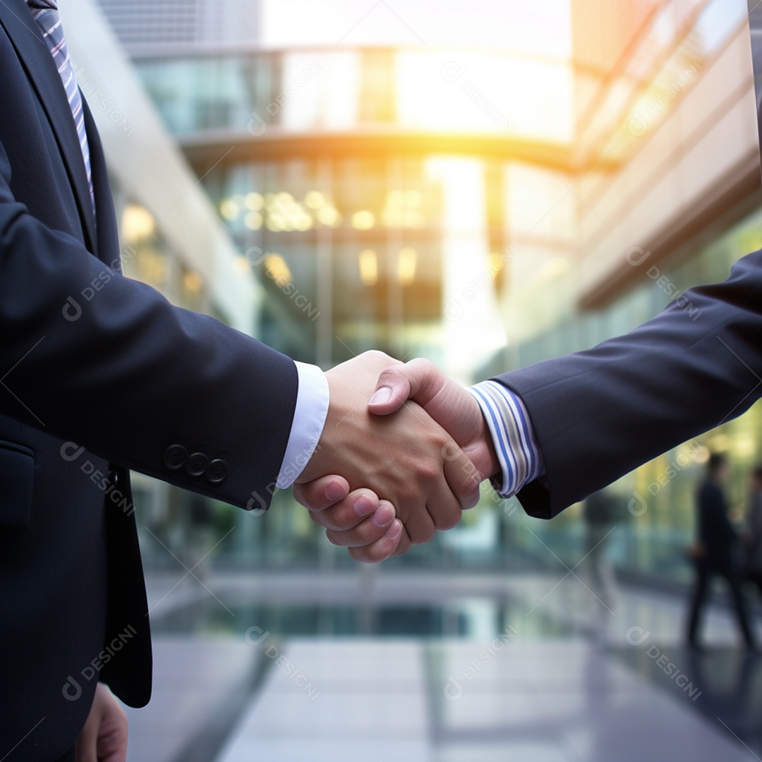 Dois verdadeiros homens de negócios apertam as mãos fechando négocios