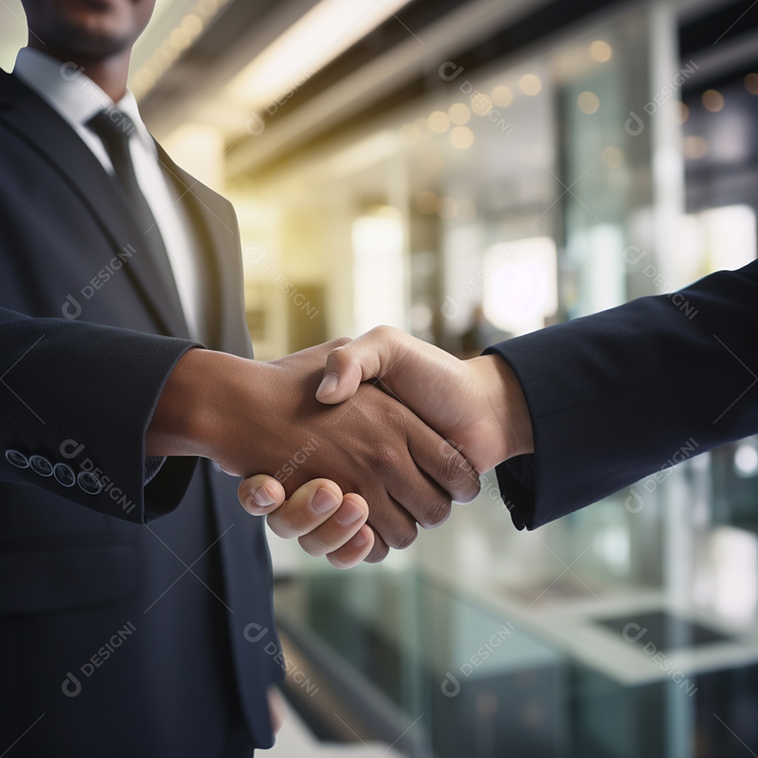 Dois verdadeiros homens de negócios apertam as mãos fechando négocios