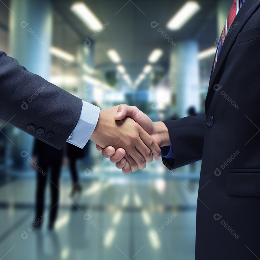 Dois verdadeiros homens de negócios apertam as mãos fechando négocios