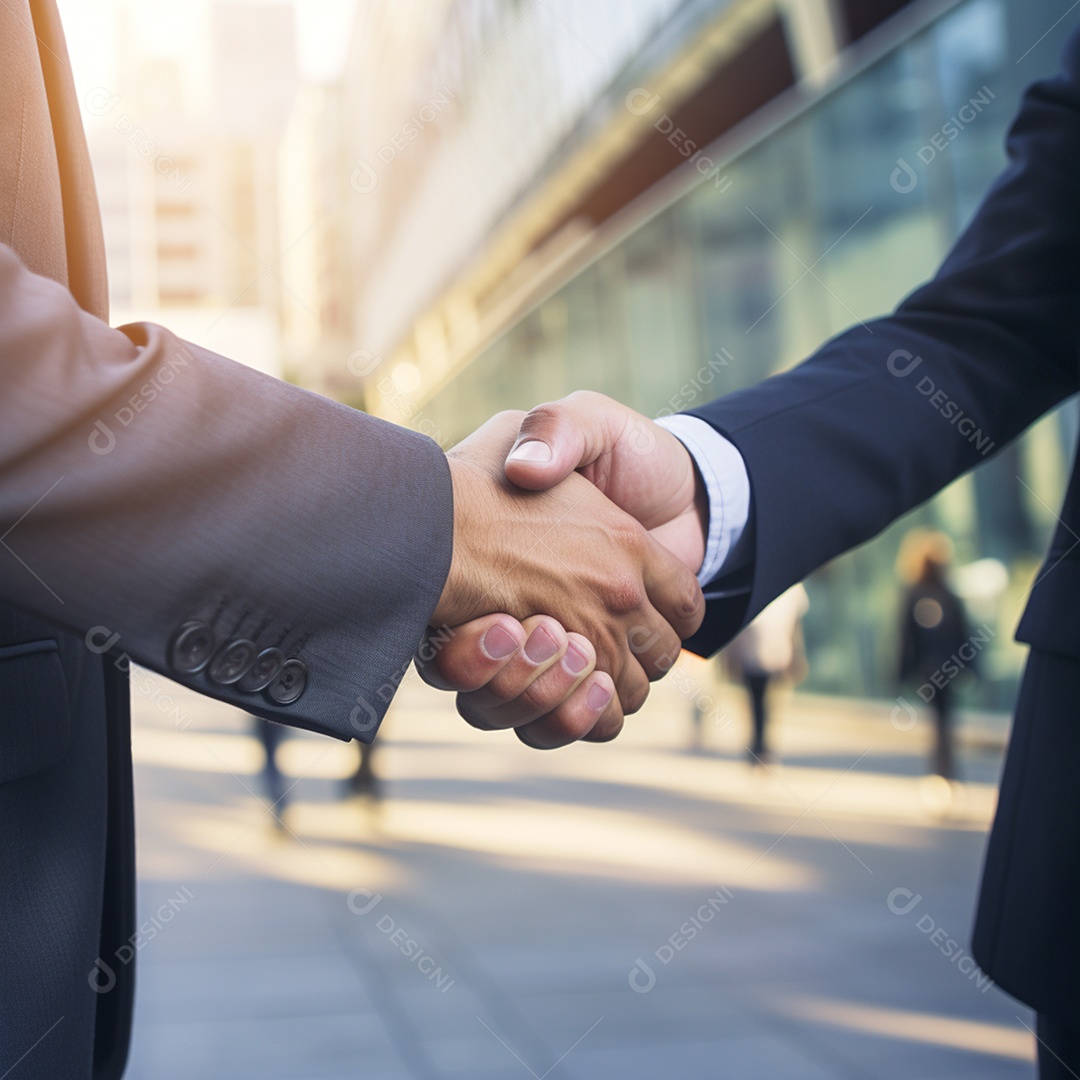 Dois verdadeiros homens de negócios apertam as mãos fechando négocios