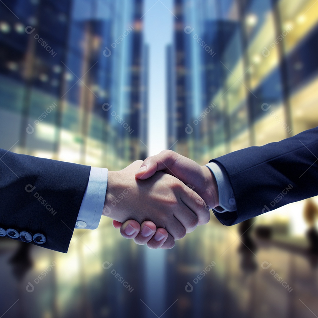 Dois verdadeiros homens de negócios apertam as mãos fechando négocios