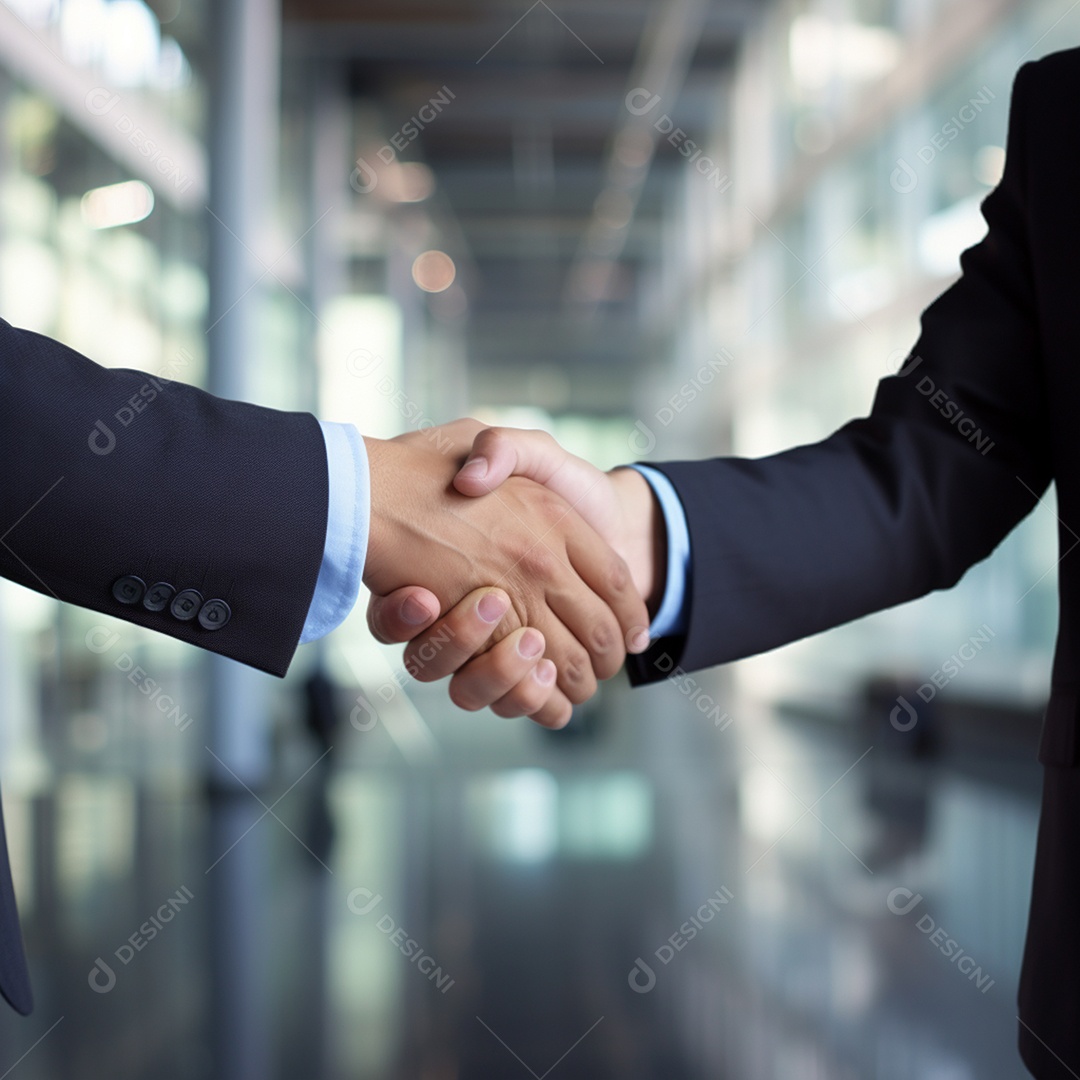 Dois verdadeiros homens de negócios apertam as mãos fechando négocios