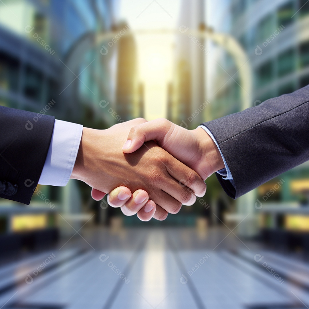 Dois verdadeiros homens de negócios apertam as mãos fechando négocios