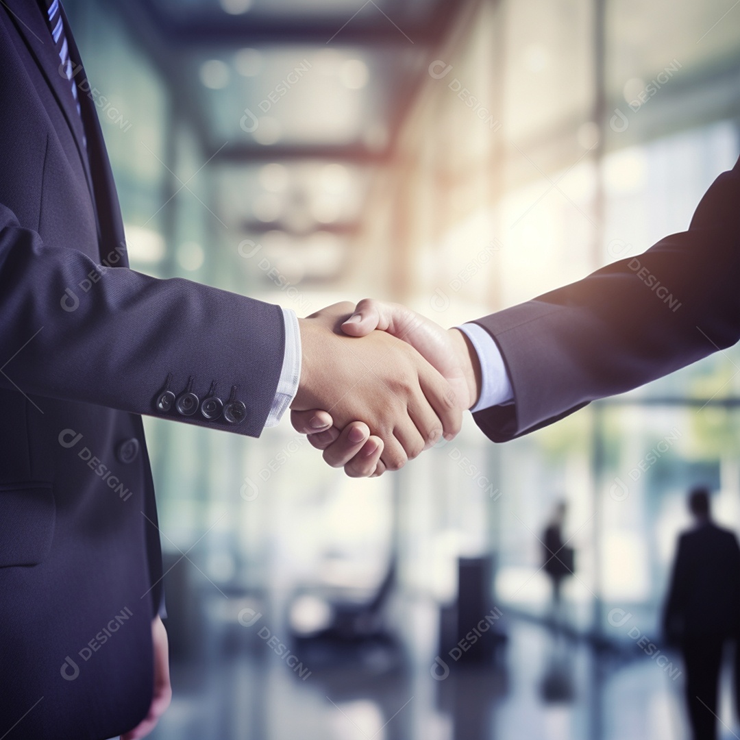 Dois verdadeiros homens de negócios apertam as mãos fechando négocios