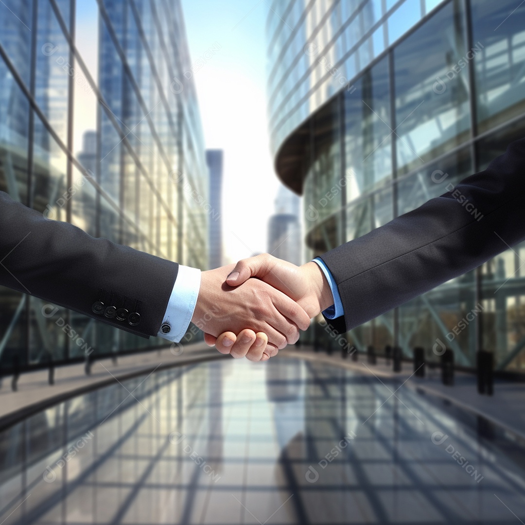 Dois verdadeiros homens de negócios apertam as mãos fechando négocios