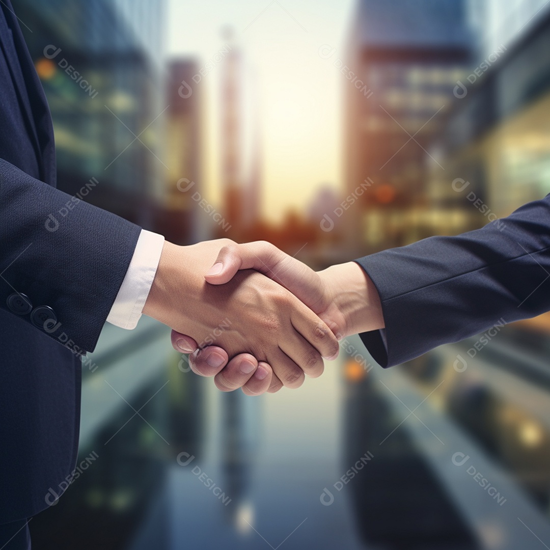 Dois verdadeiros homens de negócios apertam as mãos fechando négocios