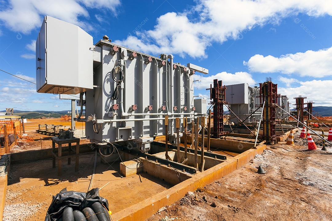 Estaleiro de construção civil de distribuição elétrica