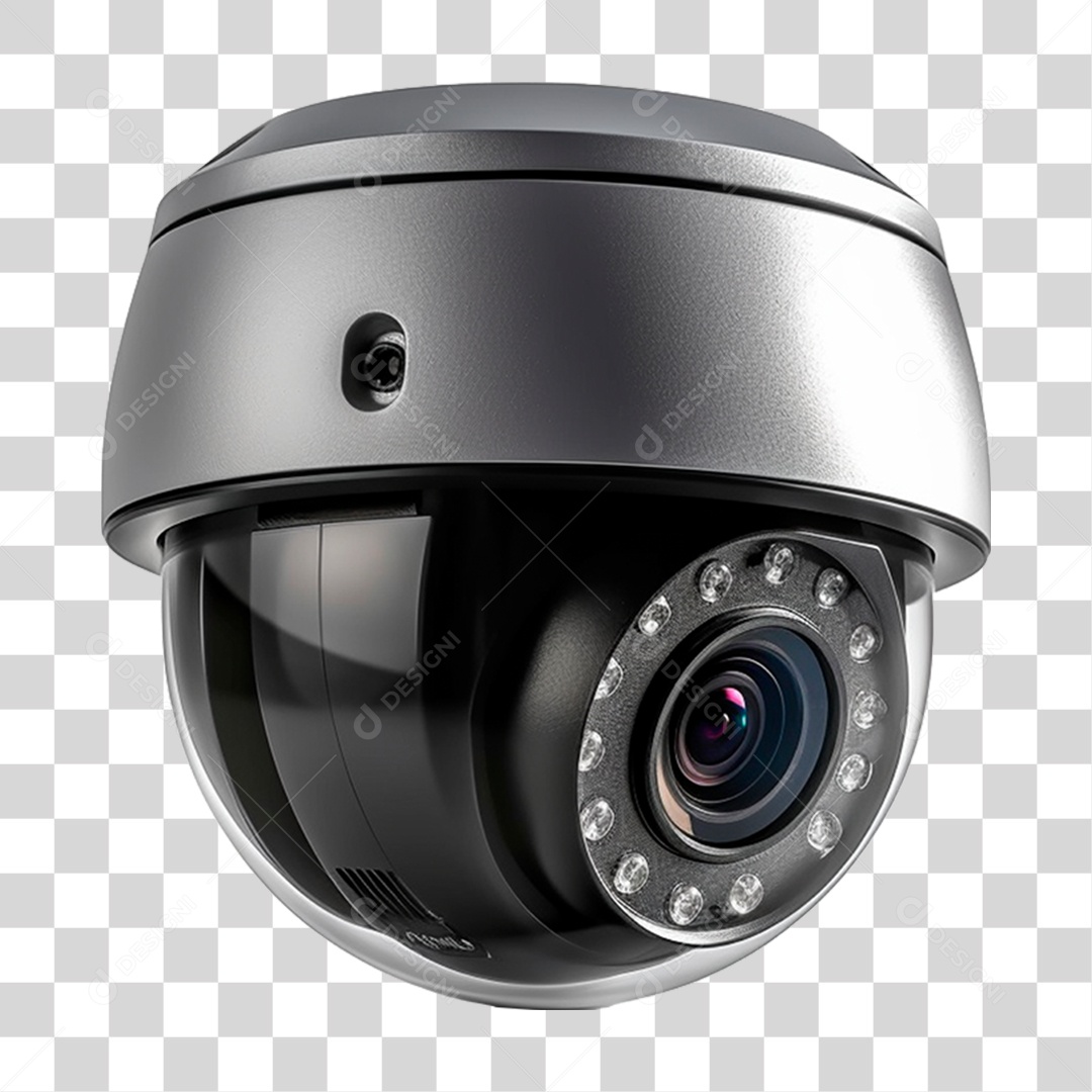 Câmera de Segurança Redonda Preta PNG Transparente
