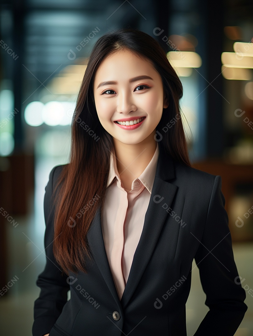 O sorriso radiante de uma empresária de sucesso