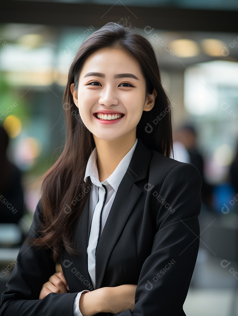 O sorriso radiante de uma empresária de sucesso