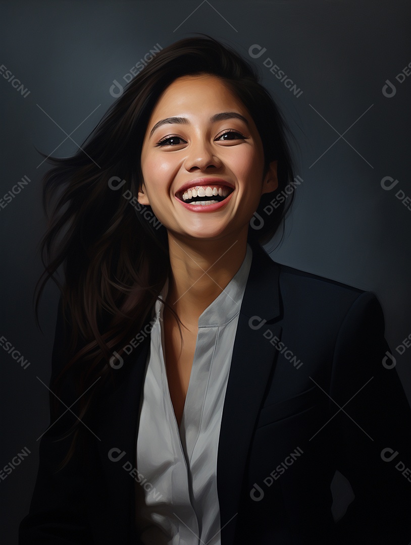 O sorriso radiante de uma empresária de sucesso