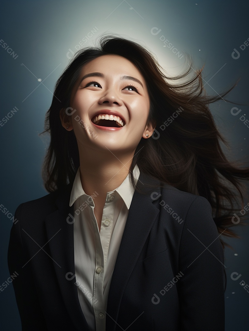 O sorriso radiante de uma empresária de sucesso