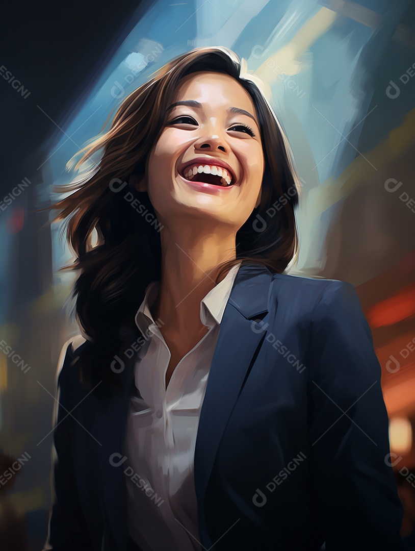 O sorriso radiante de uma empresária de sucesso