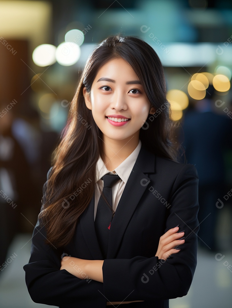 O sorriso radiante de uma empresária de sucesso