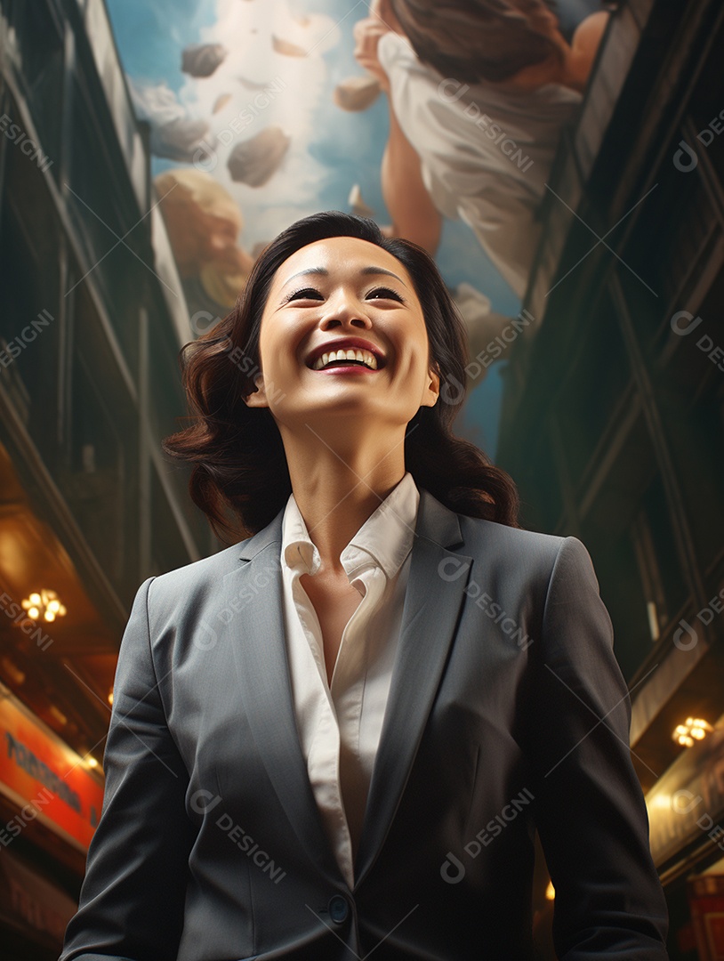 O sorriso radiante de uma empresária de sucesso