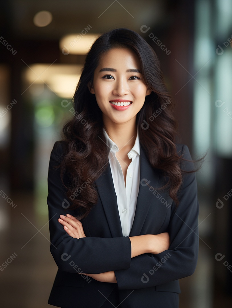 O sorriso radiante de uma empresária de sucesso