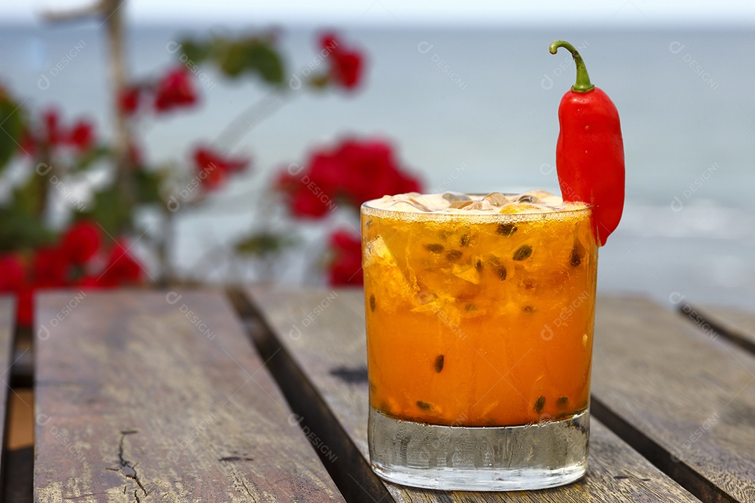 Coquetel de maracujá com pimenta