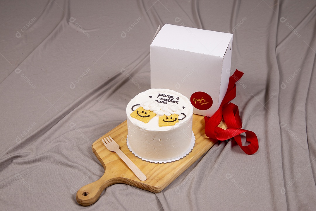 Caixa de bolo para presente de dia doa pais