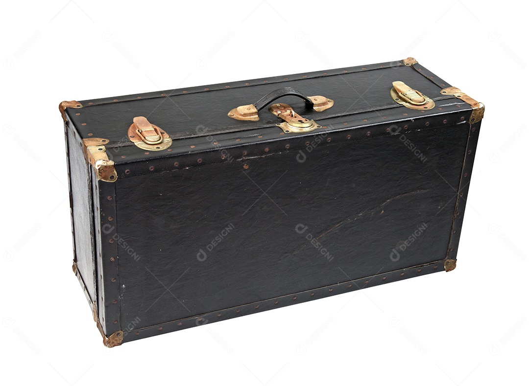 Mala de couro sobre fundo branco