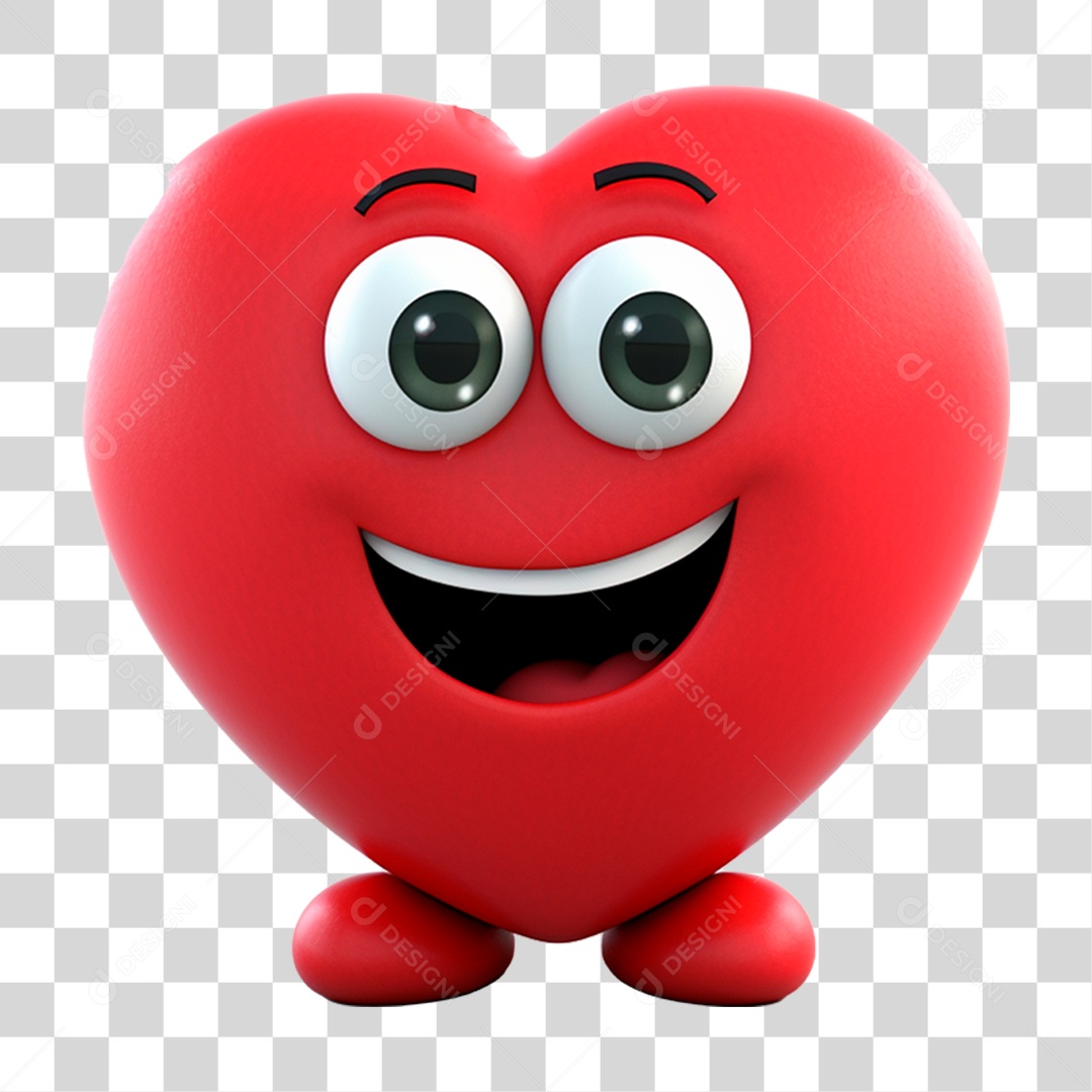 Coração Sorridente PNG Transparente
