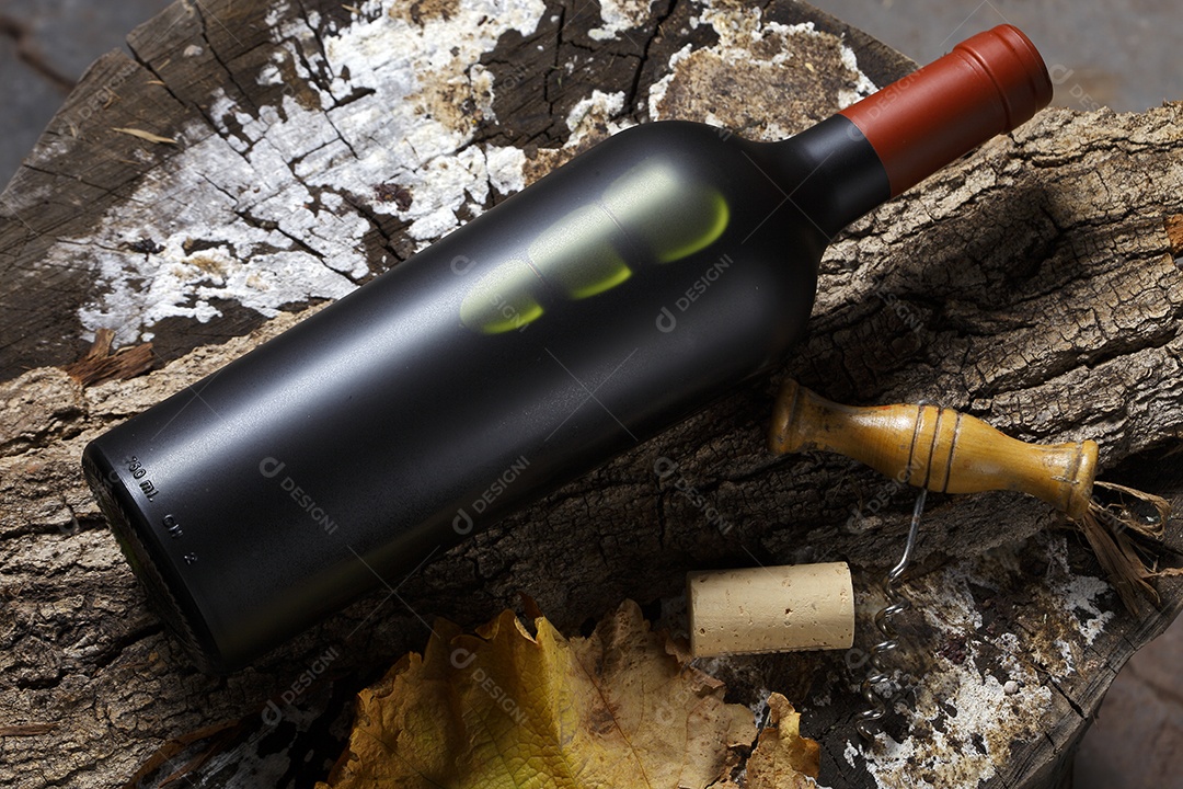 Vinhedo e barricas de madeira