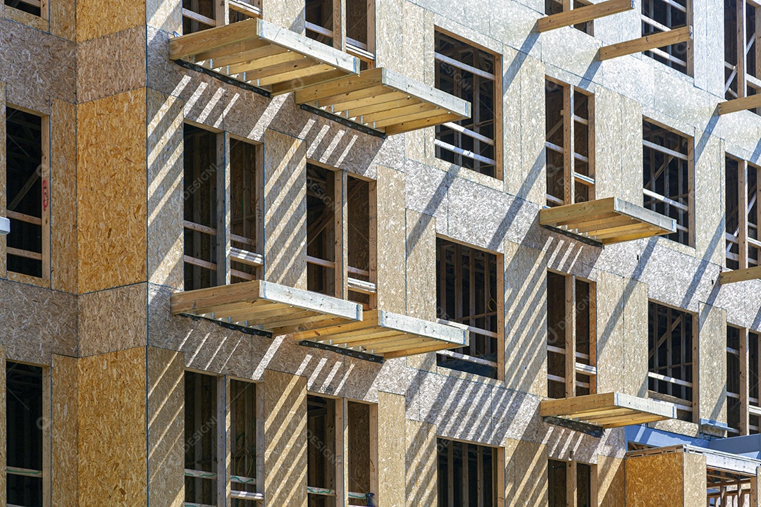 Estruturas de construção em madeira edifícios e casas