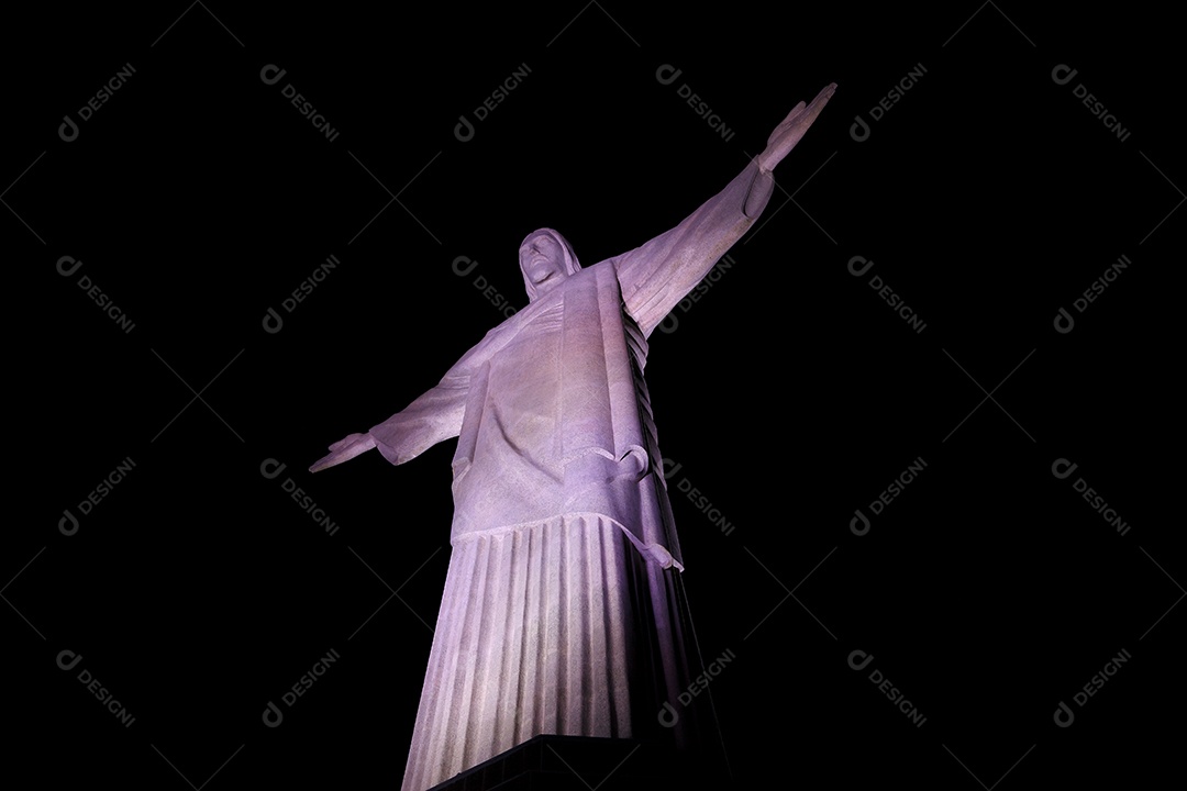 Vista do Cristo redentor em uma noite linda