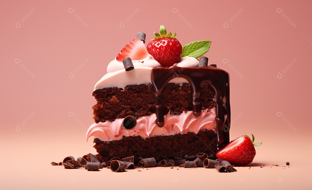 Delicioso bolo de chocolate recheado