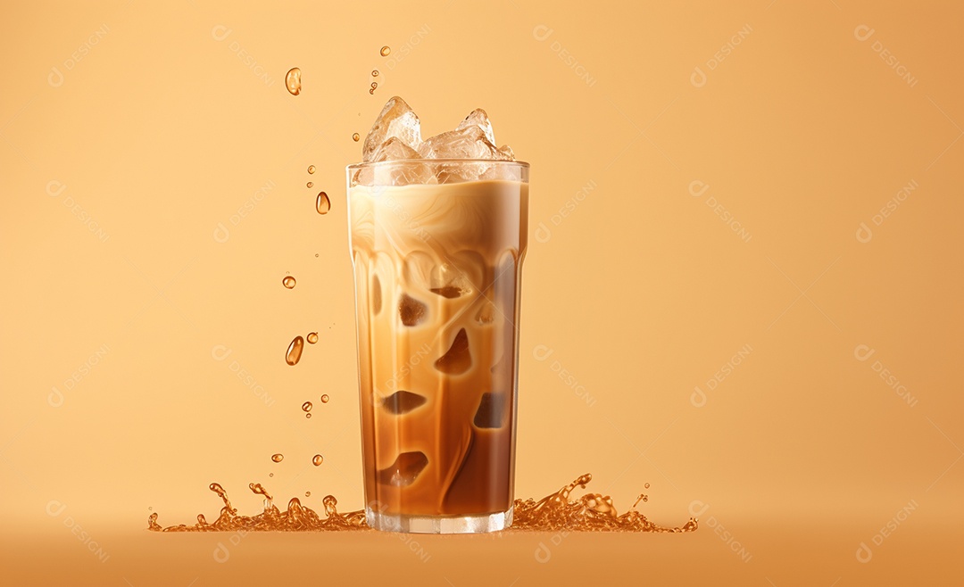 Copo com delicioso café gelado