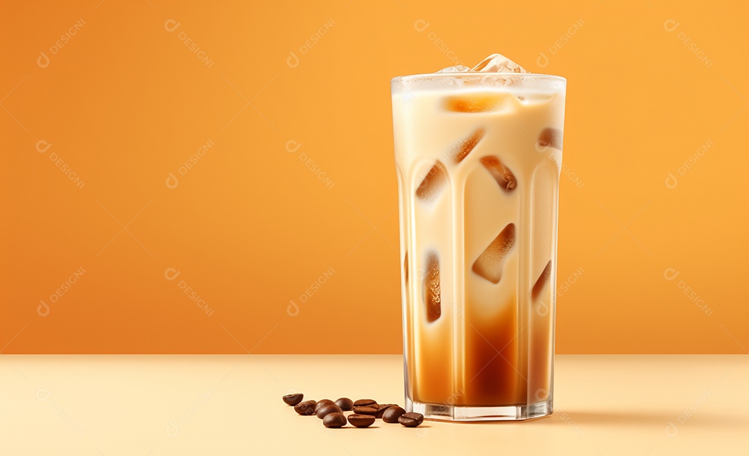 Copo com delicioso café gelado