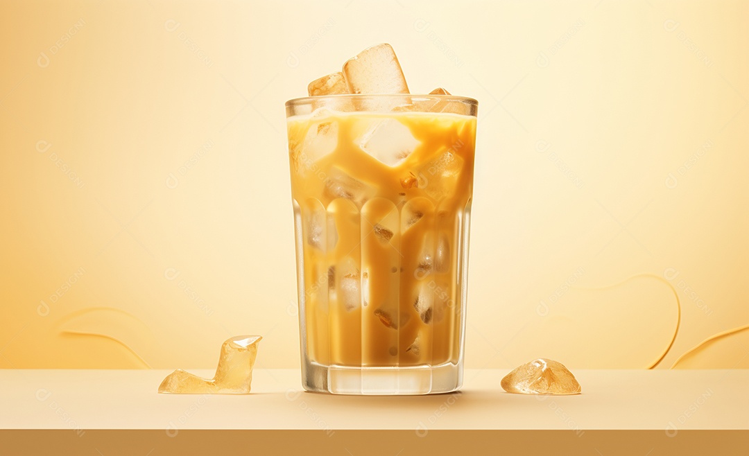 Copo com delicioso café gelado