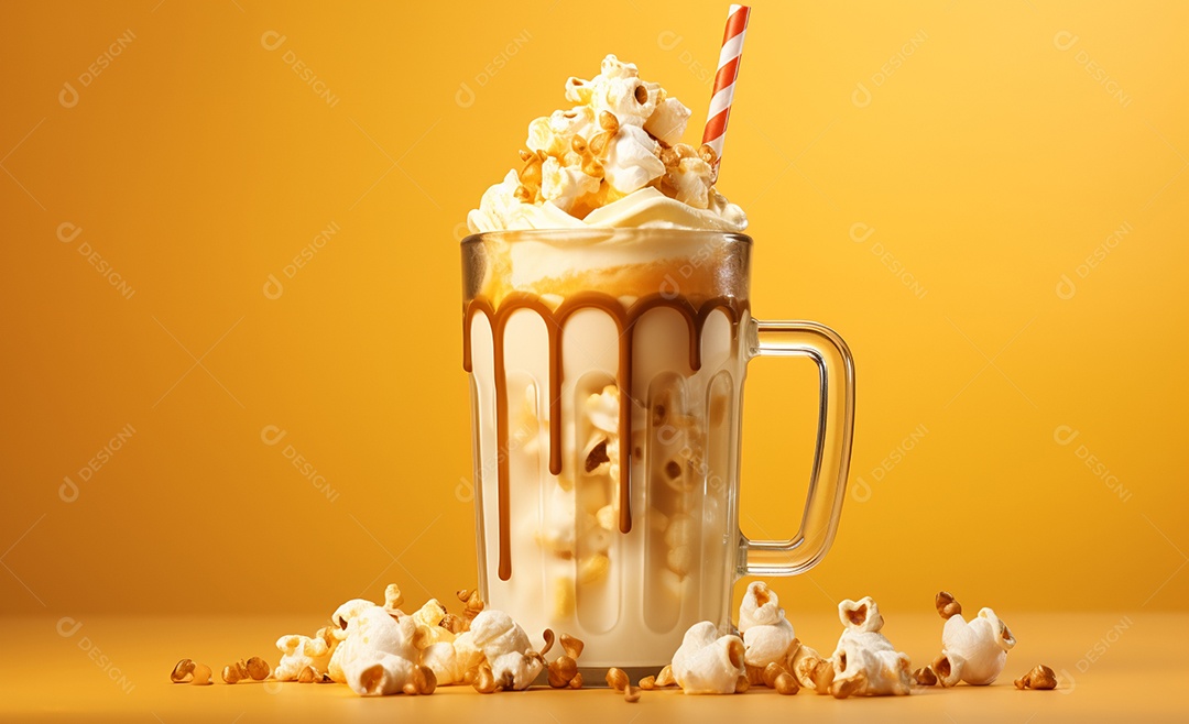 Delicioso milkshake de caramelo