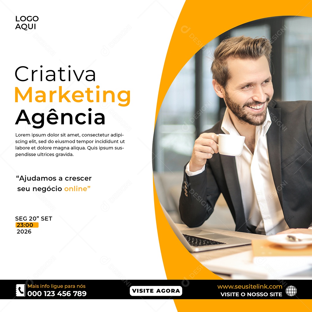 Social Media Agência Marketing PSD Editável