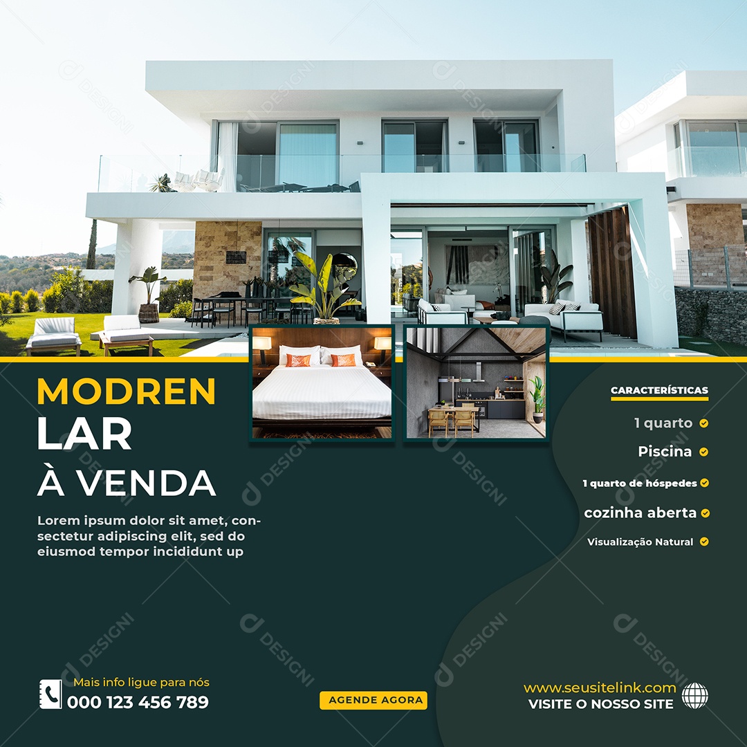 Lar à Venda Imobiliária Social Media PSD Editável