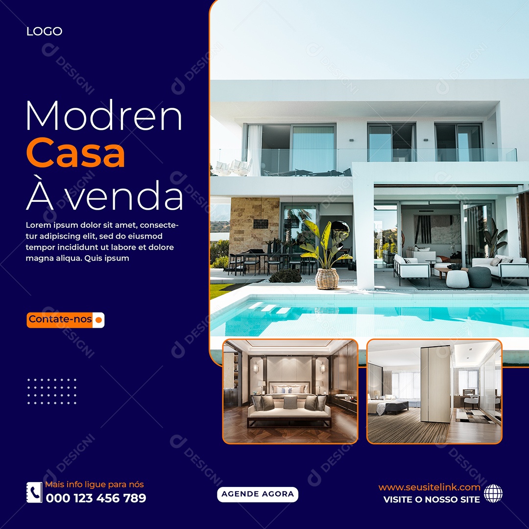 Social Media Modren Casa à Venda PSD Editável