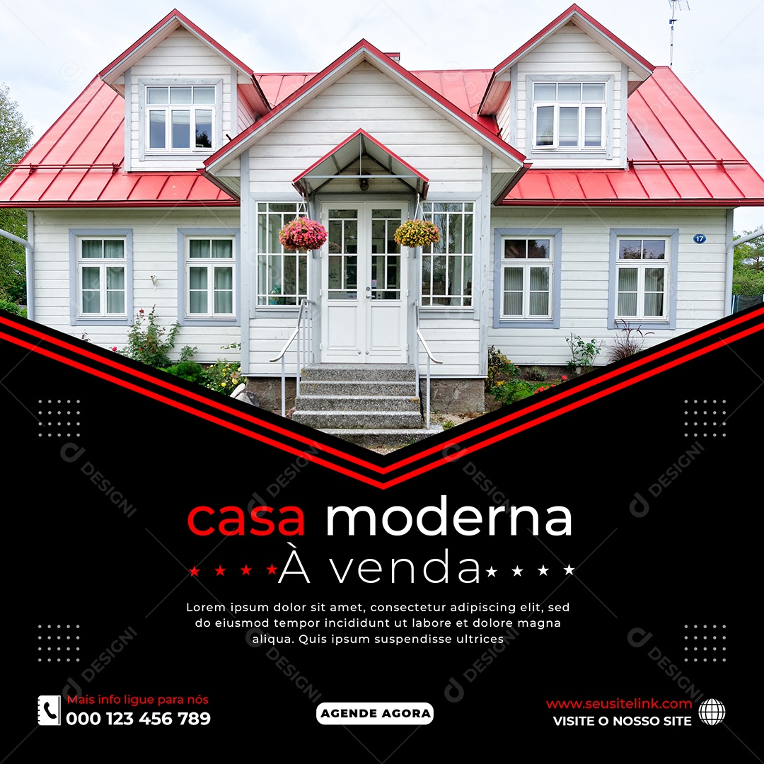 Casa Moderna à Venda Social Media PSD Editável