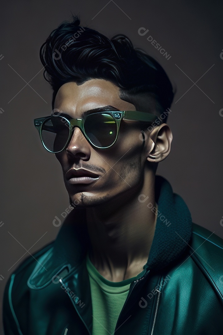 Imagem realista de homem jovem sobre fundo isolado.