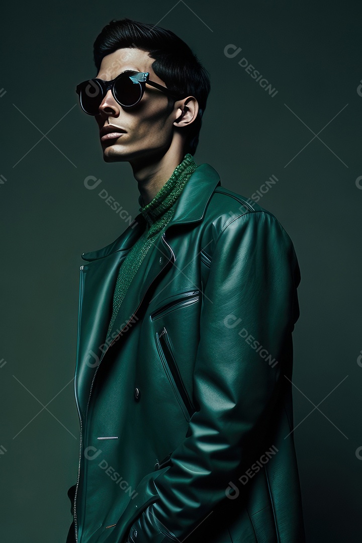 Imagem realista de homem jovem sobre fundo isolado.