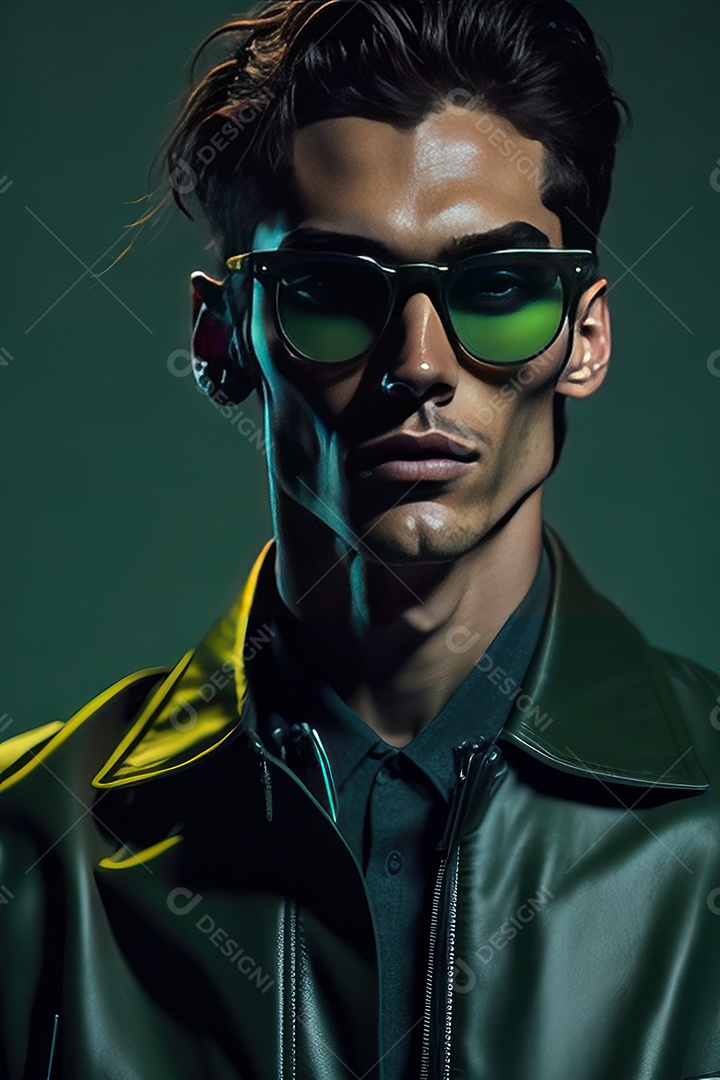 Imagem realista de homem jovem sobre fundo isolado.