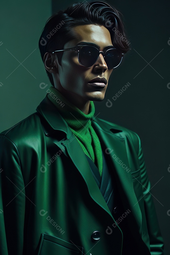 Imagem realista de homem jovem sobre fundo isolado.