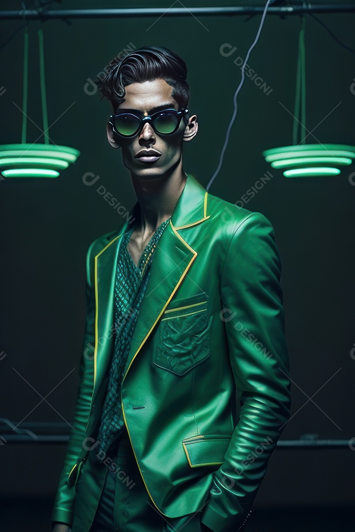 Imagem realista de homem jovem sobre fundo isolado.