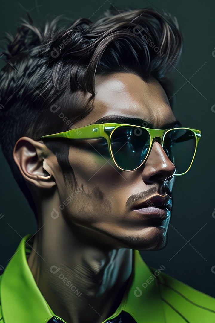 Imagem realista de homem jovem sobre fundo isolado.