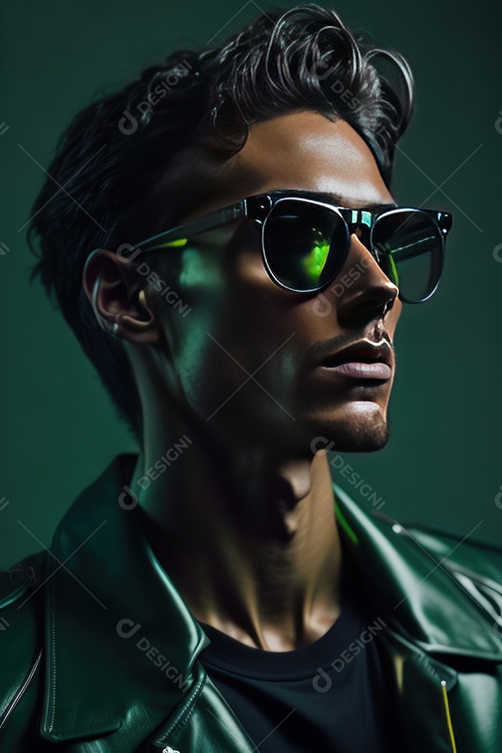 Imagem realista de homem jovem sobre fundo isolado.