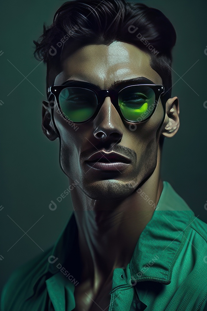 Imagem realista de homem jovem sobre fundo isolado.